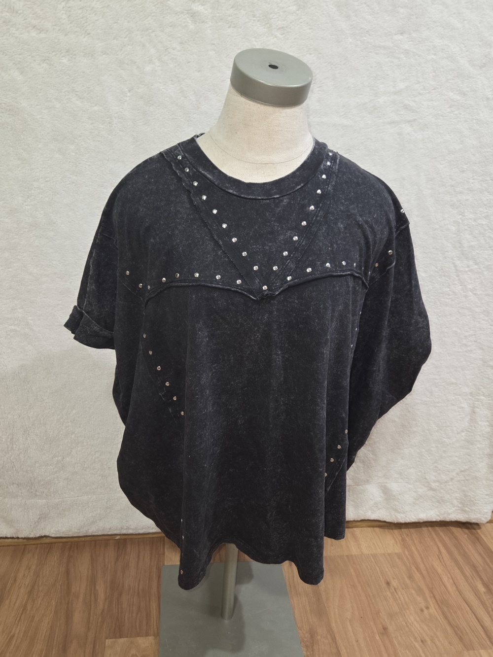 Buckle/Gilded Intent Washed Black Short Sleeve Studded Tee